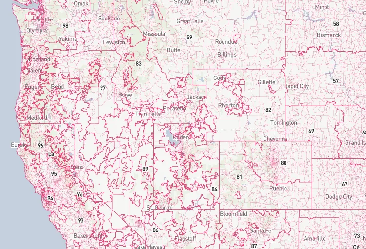 Boundary data of GeoPostcodes
