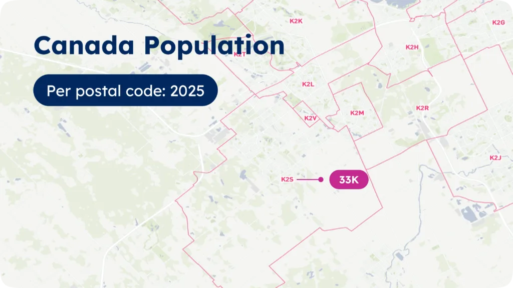 Canada population by zip code - GeoPostcodes