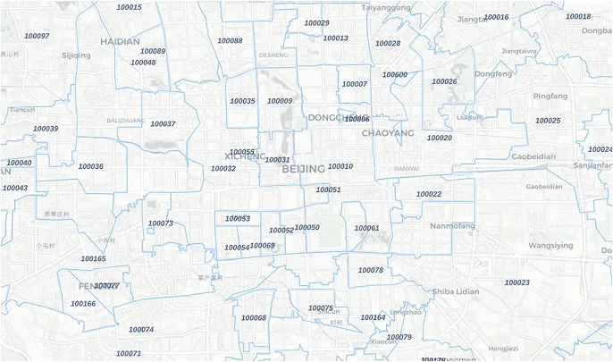 GeoPostcodes - Boundaries China