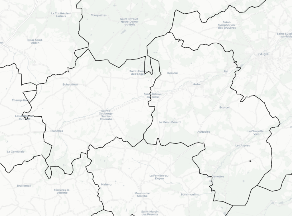 Postal codes assigned using Voronoi point distribution