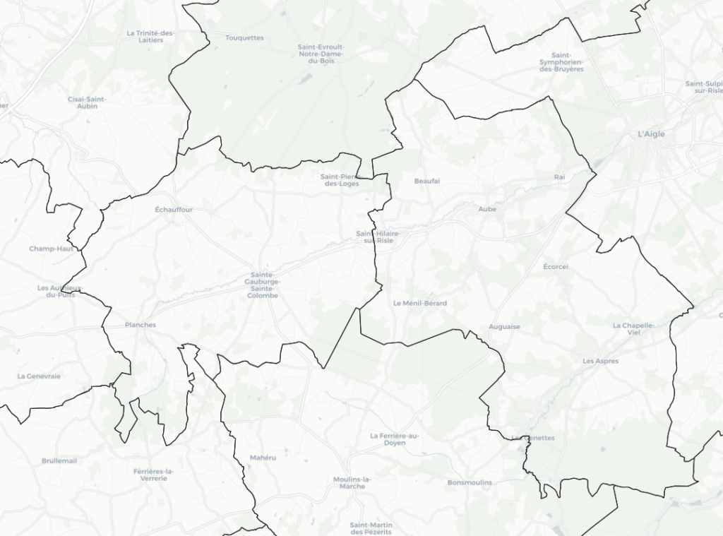 Postal codes assigned according to administrative division