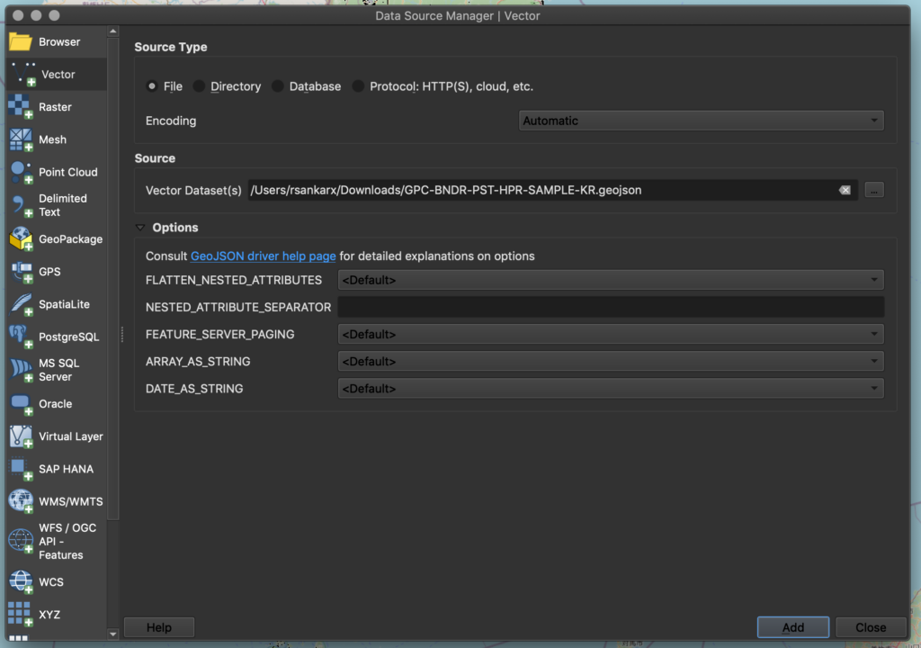 QGIS Import Geojson