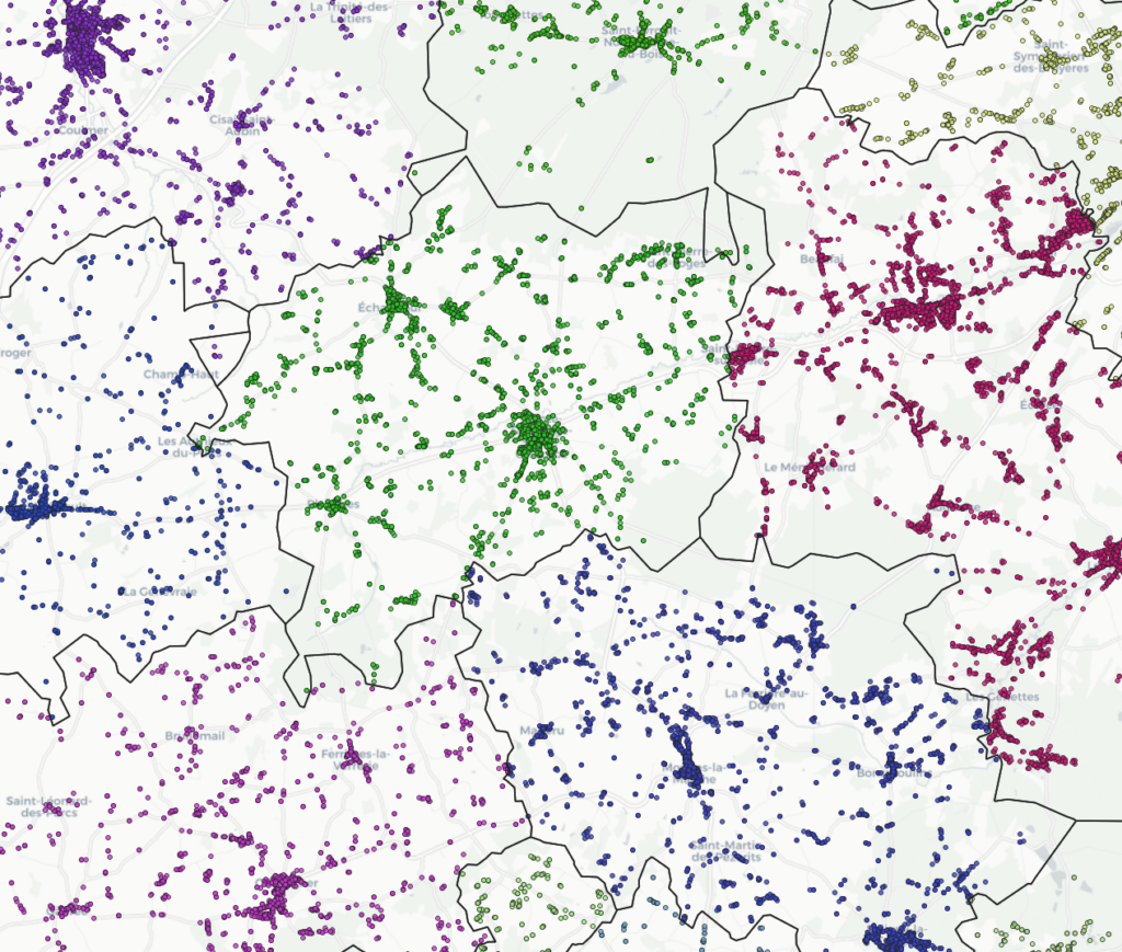 Geocoded addresses for a part of France