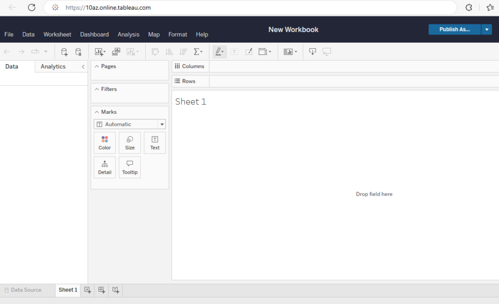 Screenshot of Tableau workbook