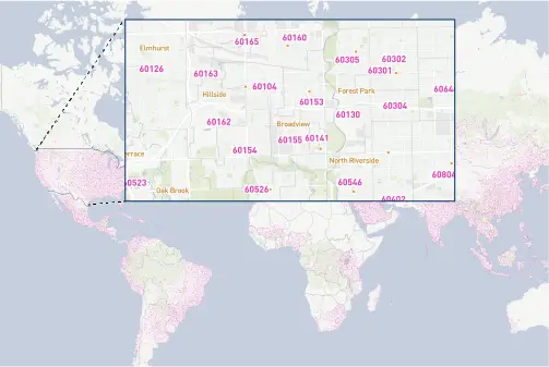 Zip code database