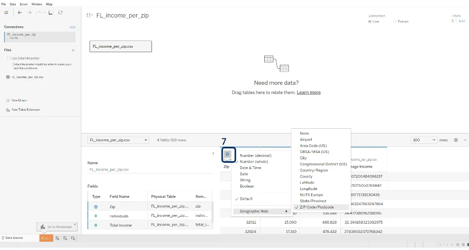 Zip geographic role