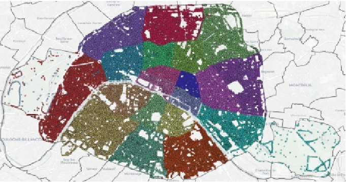 Geocoded addresses for Paris by postal code
