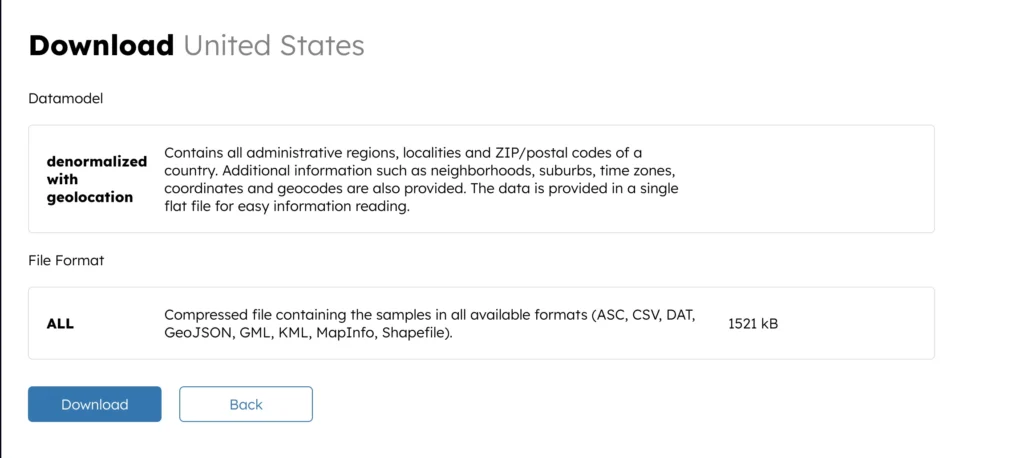 Download US data set