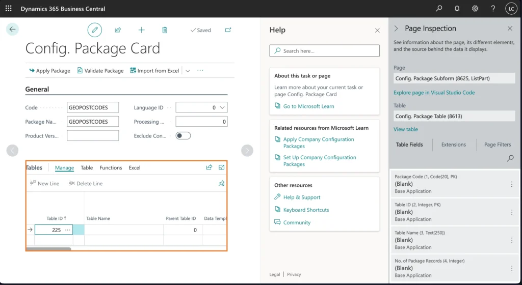 Microsoft Dynamics configuration package