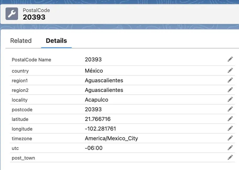 GeoPostcodes data for Mexico address