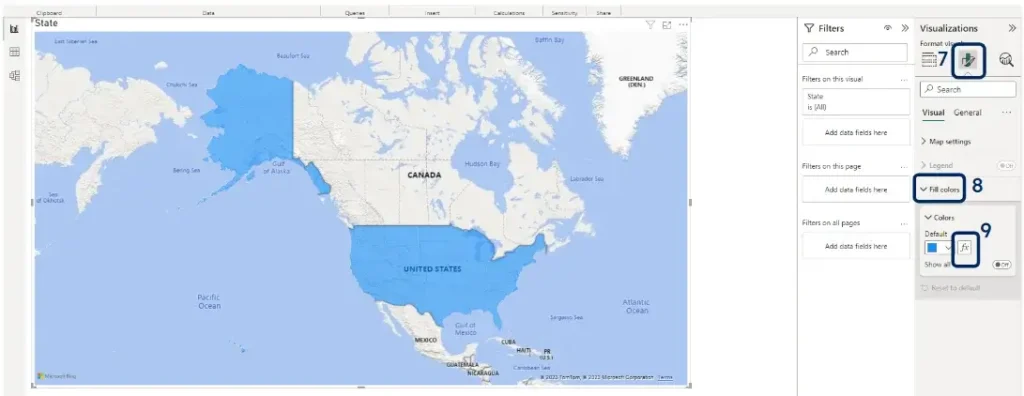 power bi click on the format your visual