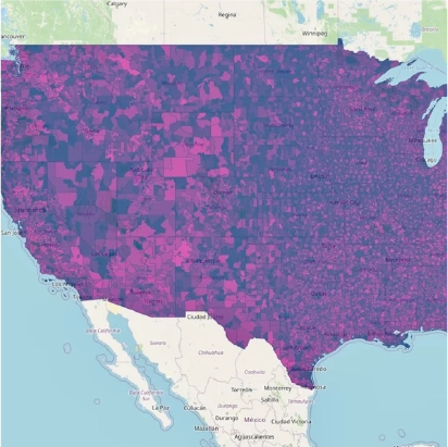 GeoPostcodes Population Data Map