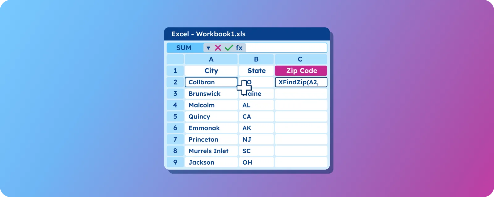 GeoPostcodes - zip code finder excel