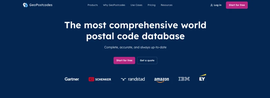 GeoPostcodes home page